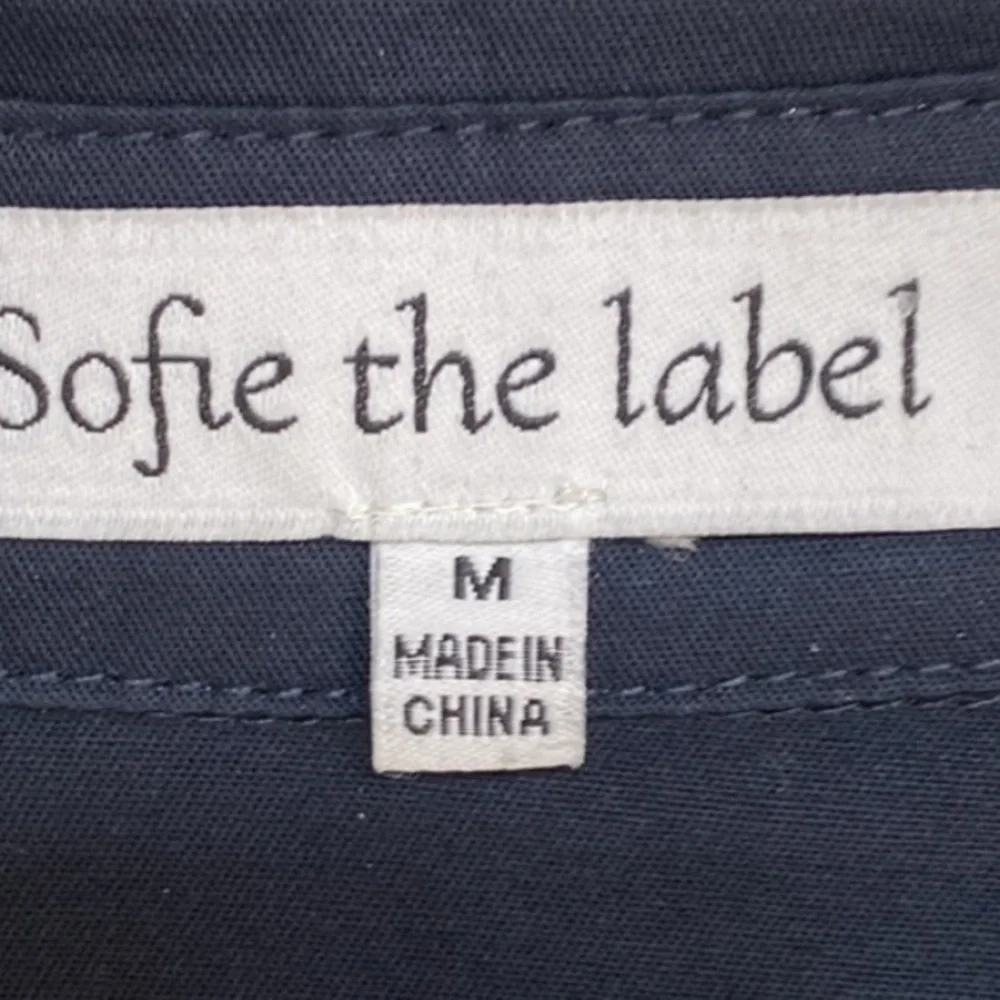 Sofie The Label Navy Puff-Sleeve Tiered Shirt Dress with White Trim - Picture 3 of 3